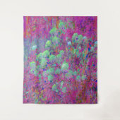Magenta Garden mit Aqua Hydrangea Blume Wandteppich (Vorderseite)
