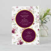 Magenta Garten Blumen Hochzeit Einladung Folie (Stehend vorne)