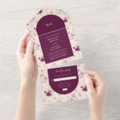 magenta Gartenblumengarten (kein ENV erforderlich) All In One Einladung (Abreißen)