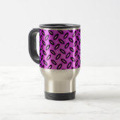 Magenta Gemustert Travel Mug Reisebecher (Vorderseite Links)