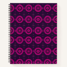 Magenta geometrisches Kreis-Muster Spiral Notizbuc Notizblock