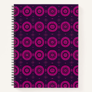 Magenta geometrisches Kreis-Muster Spiral Notizbuc Notizblock