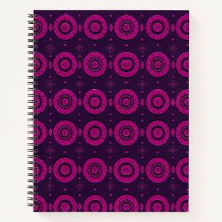 Magenta geometrisches Kreis-Muster Spiral Notizbuc Notizblock