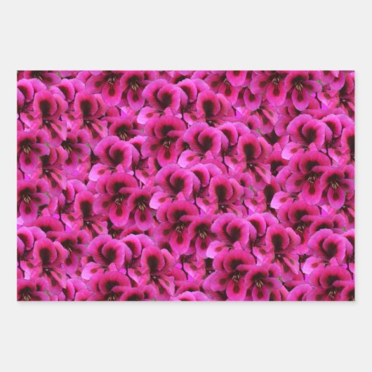 Magenta Geranium Blume, Geschenkpapier Set (Vorderseite 2)