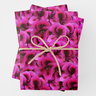 Magenta Geranium Blume, Geschenkpapier Set