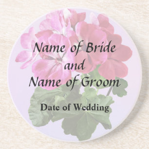 Magenta Geranium Hochzeitsprodukt Getränkeuntersetzer