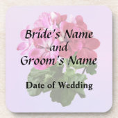 Magenta Geranium Wedding Getränkeuntersetzer (Vorderseite)