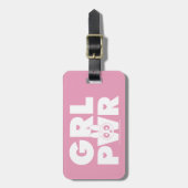 Magenta:Girl-Power Gepäckanhänger (Vorderseite vertikal)