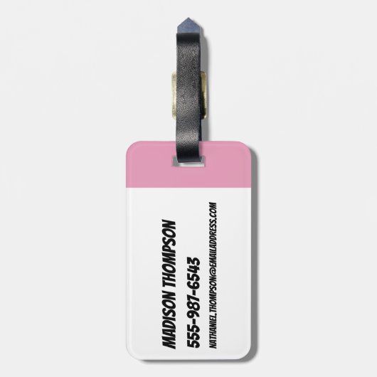 Magenta:Girl-Power Gepäckanhänger (Rückseite vertikal)