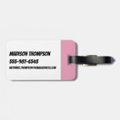 Magenta:Girl-Power Gepäckanhänger (Rückseite horizontal)