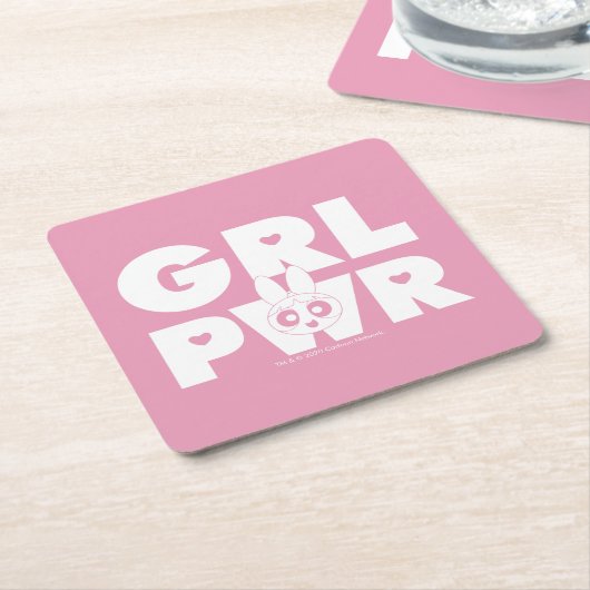 Magenta:Girl-Power Rechteckiger Pappuntersetzer (angewinkelt)