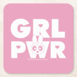 Magenta:Girl-Power Rechteckiger Pappuntersetzer<br><div class="desc">Die Powerpuff Girls| Abkürzung "GRL PWR" mit Blossom!</div>
