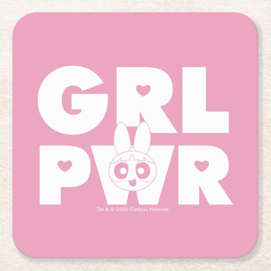 Magenta:Girl-Power Rechteckiger Pappuntersetzer (Vorderseite)