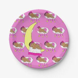 Magenta Girl's Baby Shower Pappteller