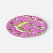 Magenta Girl's Baby Shower Pappteller (Schrägansicht)