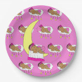 Magenta Girl's Baby Shower Pappteller (Vorderseite)