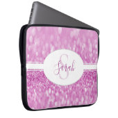 Magenta Glitzer personalisieren Laptop-Sieb Laptopschutzhülle (Vorne Rechts)