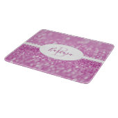 Magenta Glitzer Personalisieren Schneidebrett (Ecke)