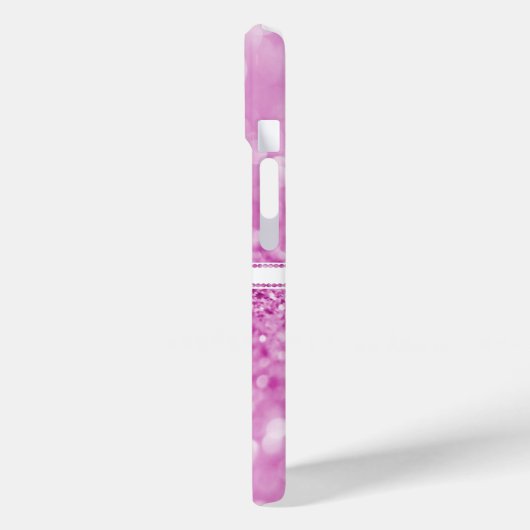 Magenta Glitzer Personalize Case-Mate iPhone Case (Rückseite / Links)
