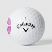 Magenta Glitzer Personalize Golf Balls Golfball (Logo)