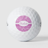 Magenta Glitzer Personalize Golf Balls Golfball (Vorderseite)
