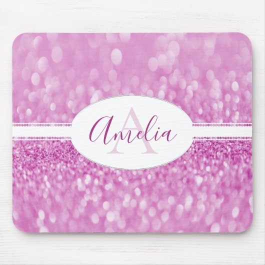 Magenta Glitzer Personalize Mouse Pad Mousepad (Vorne)