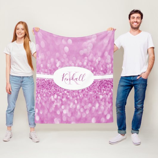 Magenta Glitzer Personalize Throw Blanket Fleecedecke (Beispiel)