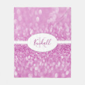 Magenta Glitzer Personalize Throw Blanket Fleecedecke (Vorderseite)