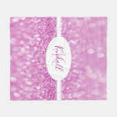 Magenta Glitzer Personalize Throw Blanket Fleecedecke (Vorderseite (Horizontal))