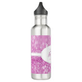 Magenta Glitzer Persönliche Wassernutzung Edelstahlflasche (Links)