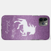 Magenta Glitzer Unicorn Case-Mate iPhone Case (Rückseite (Horizontal))