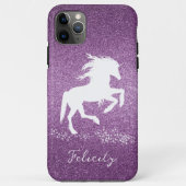 Magenta Glitzer Unicorn Case-Mate iPhone Case (Rückseite)