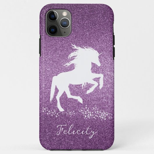 Magenta Glitzer Unicorn Case-Mate iPhone Case (Rückseite)