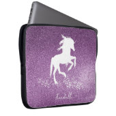 Magenta Glitzer Unicorn Notebook-Sieb Laptopschutzhülle (Vorne Rechts)