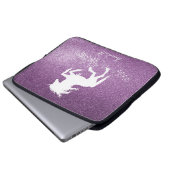 Magenta Glitzer Unicorn Notebook-Sieb Laptopschutzhülle (Vorne Knopf)