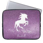 Magenta Glitzer Unicorn Notebook-Sieb Laptopschutzhülle (Vorderseite)