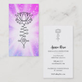 *~* Magenta Glitzern Lotus Reiki Heilenergie Visitenkarte (Vorne/Hinten)