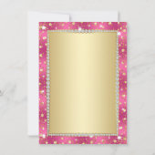 Magenta Gold 50. Geburtstagsparty Einladungen (Rückseite)