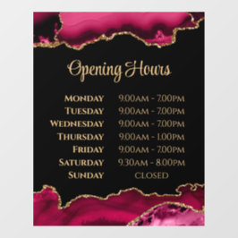 Magenta Gold Agate Öffnungszeiten Fensterheber Fensteraufkleber