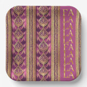 Magenta Gold Weihnachten La La Pattern#27 ID1009 Pappteller (Vorderseite)