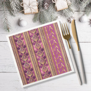 Magenta Gold Weihnachten La La Pattern#27 ID1009 Serviette