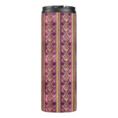 Magenta Gold Weihnachten La La Pattern#27 ID1009 Thermosbecher (Rückseite)