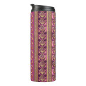 Magenta Gold Weihnachten La La Pattern#27 ID1009 Thermosbecher (Nach rechts gedreht)