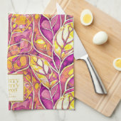 Magenta Gold Weihnachten Merry Pattern#21 ID1009 Geschirrtuch (Viertel Falte)