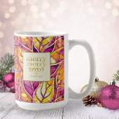 Magenta Gold Weihnachten Merry Pattern#21 ID1009 Kaffeetasse