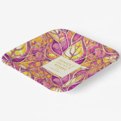 Magenta Gold Weihnachten Merry Pattern#21 ID1009 Pappteller (Gewinkelt)