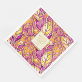 Magenta Gold Weihnachten Merry Pattern#21 ID1009 Serviette (Ecke)