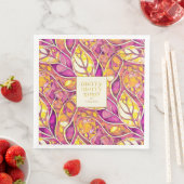 Magenta Gold Weihnachten Merry Pattern#21 ID1009 Serviette (Beispiel)