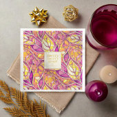 Magenta Gold Weihnachten Merry Pattern#21 ID1009 Serviette