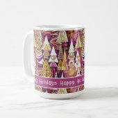 Magenta Gold Weihnachten Merry Pattern#25 ID1009 Kaffeetasse (Vorderseite Links)